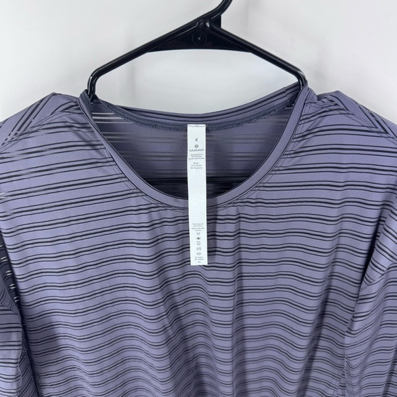 Lululemon Athletica Striped purple / Black Lightweight sheer top. - Picture 4 of 8
